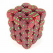 Set de 36 dés 6 Speckled (12mm) Strawberry