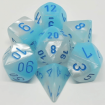 Set de 7 dès Gemini Pearl Turquoise-White/blue