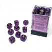 Set de 36 dés 6 Borealis (12mm) Luminary Royal Purple w/gold